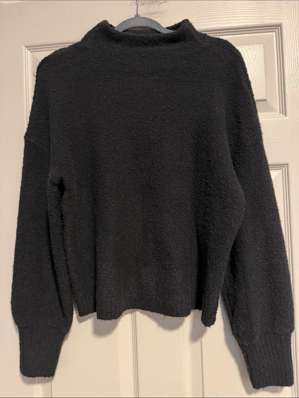 Marled Black Cozy Mock Neck Sweater